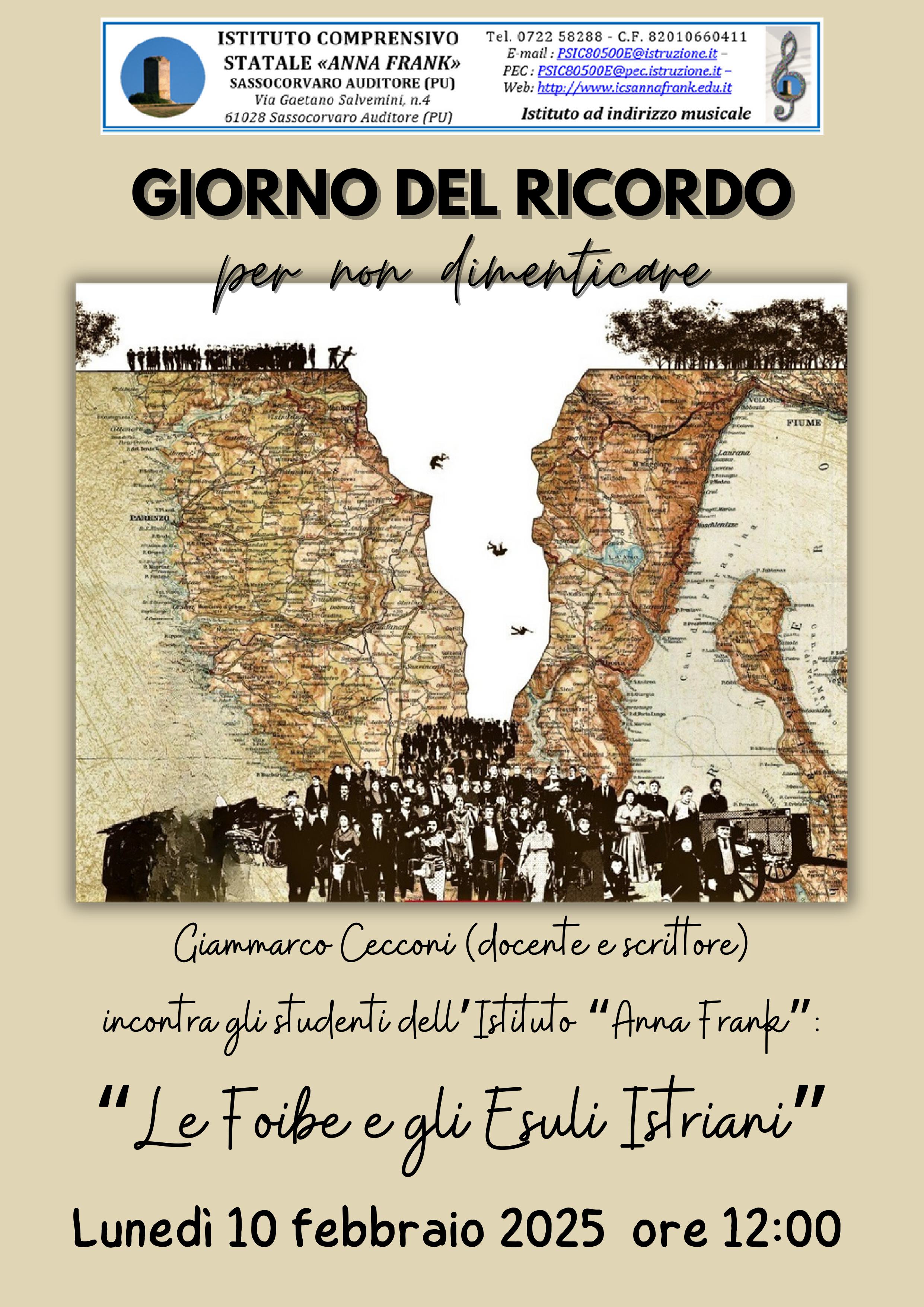Giorno del Ricordo 10 Febbraio 2025